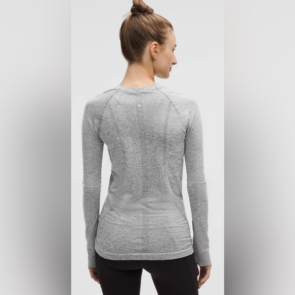 Lululemon Athletica Swiftly Tech Long Sleeve in Slate/white 2.0 SZ 10 NWT - Picture 4 of 11